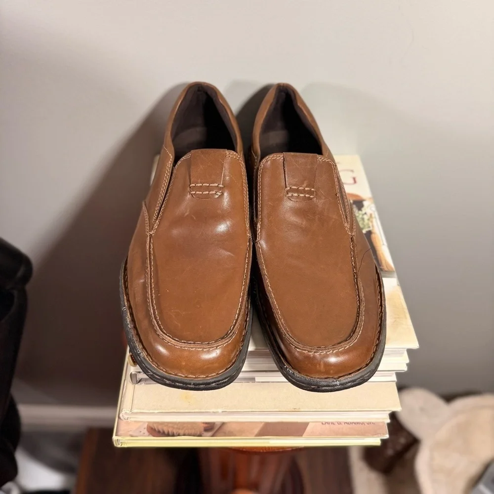 Rockport Size 10 Men's Brown Leather Slip-On Shoes